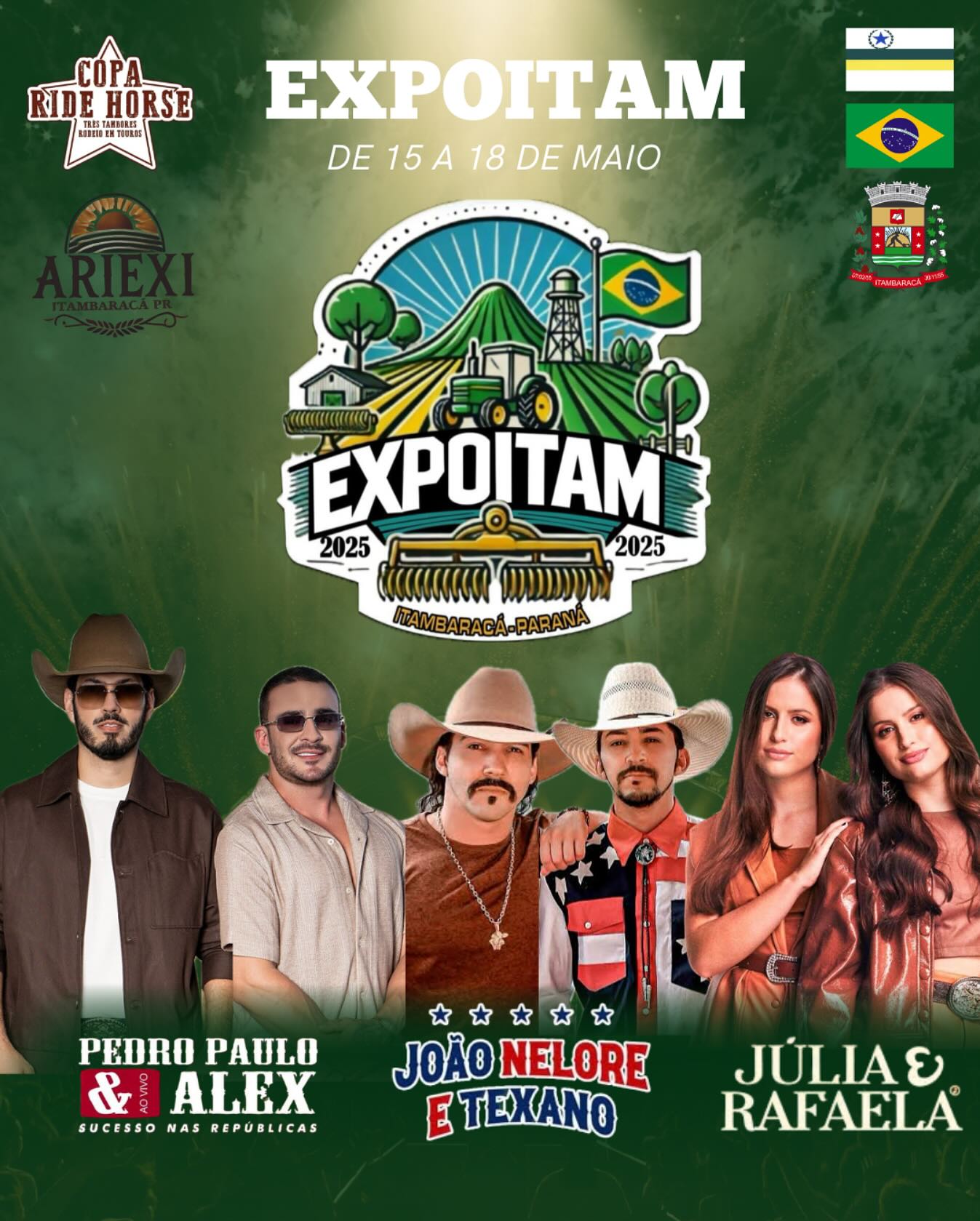 Nossa grade de shows com grandes duplas nacionais 🇧🇷 presentes na EXPOITAM 2025, a festa que v…